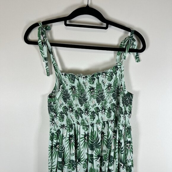 Aulani Dress Womens Small Green‎ White Hawaiian Strappy Maxi Dress Disney NWT - Picture 9 of 9